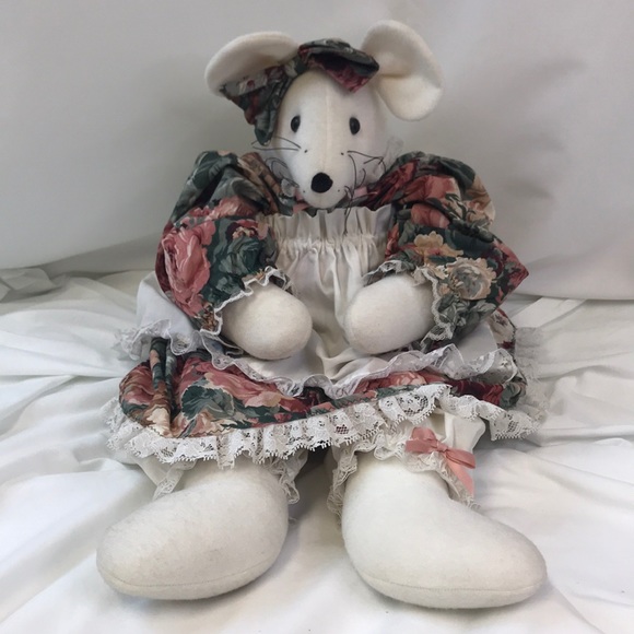 Hand Crafted Other - Vintage Handmade Country Mouse Doll 25”– Shabby Chic Prairie Style